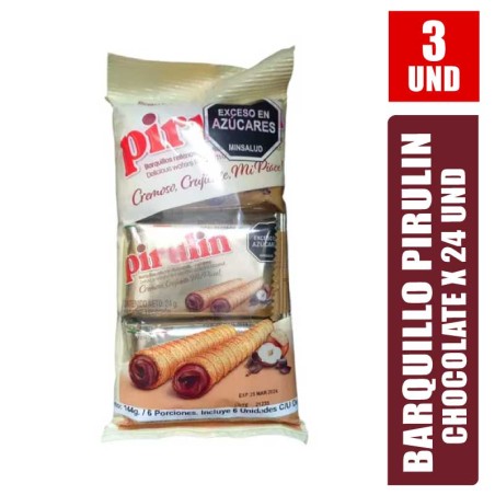 BARQUILLO PIRULIN 24GR X 3UND