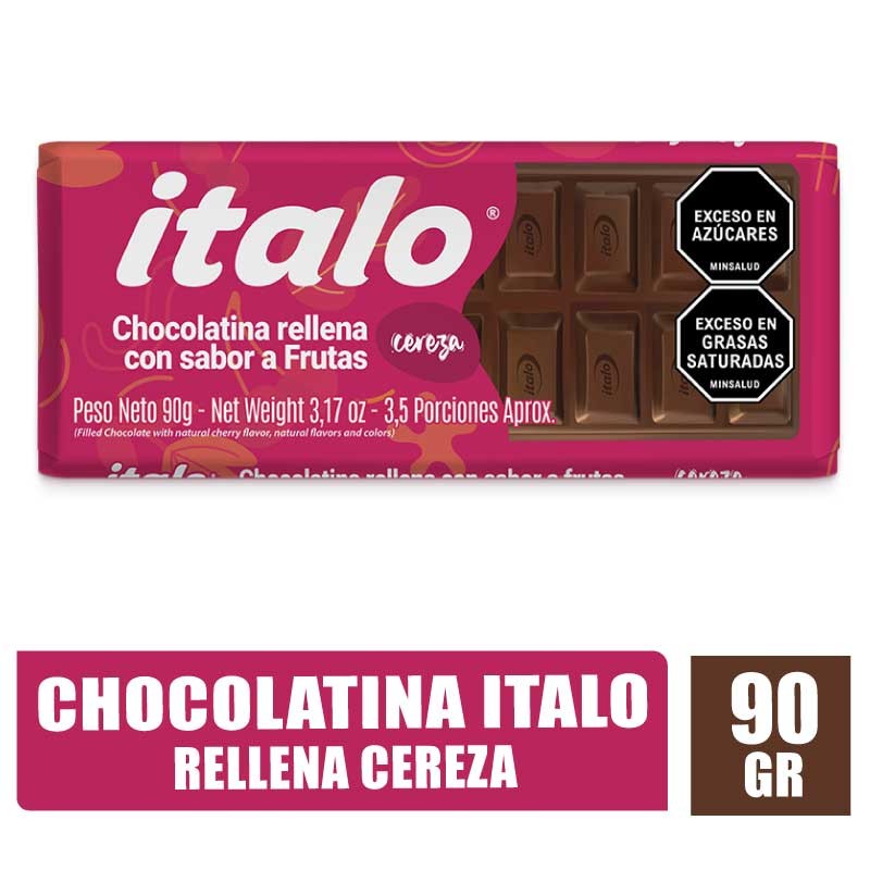 CHOCOLATINA RELLENA ITALO CEREZA X 90GR