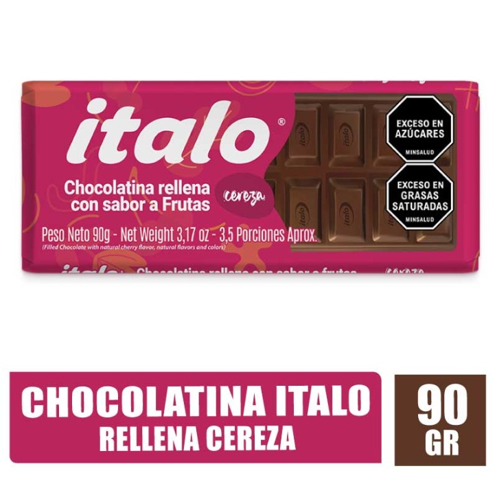 CHOCOLATINA RELLENA ITALO CEREZA X 90GR
