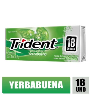 TRIDENT VALUPAK YERBABUENA X 18 CHICLES