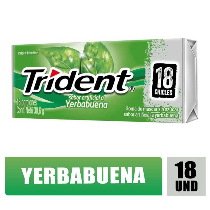 TRIDENT VALUPAK YERBABUENA X 18 CHICLES
