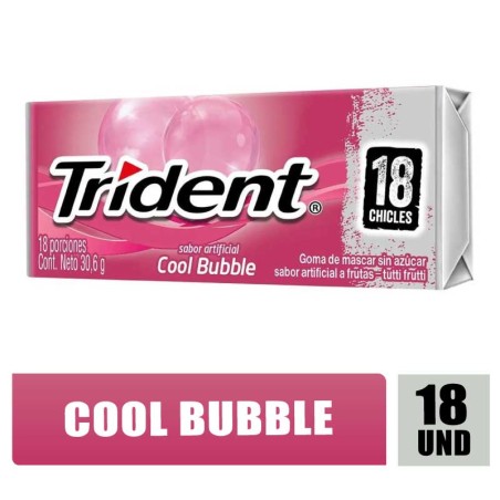 TRIDENT VALUPAK BUBBLE X 18 CHICLES