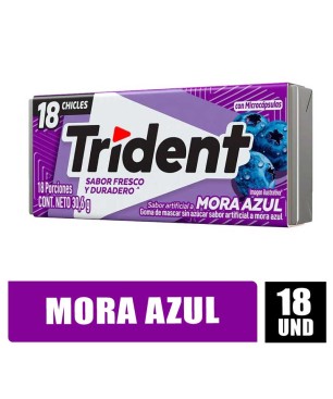 CHICLES TRIDENT VALUPAK MORA AZUL X 18 CHICLES