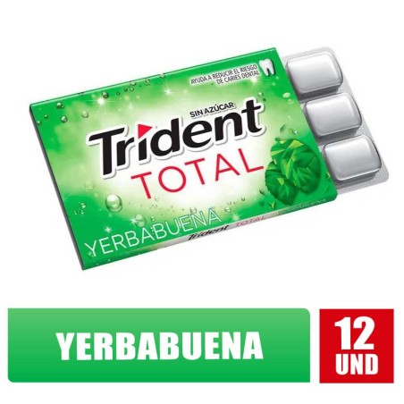 TRIDENT TOTAL YERBABUENA X 12 CHICLES