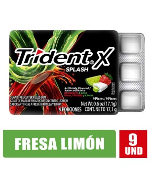 CHICLE TRIDENT SPLASH FRESA LIMÓN 17GR