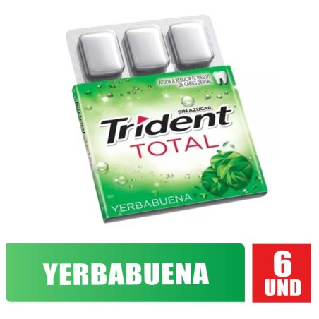 TRIDENT TOTAL YERBABUENA X 6 CHICLES