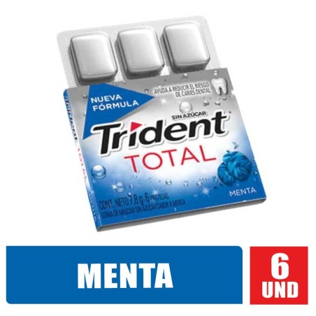CHICLES TRIDENT TOTAL MENTA X 6UND