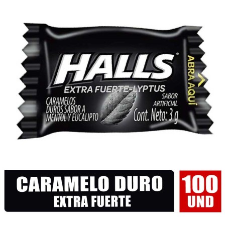 HALLS PEPA EXTRA FUERTE X 100UND