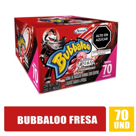 BUBBALOO CHICLE FRESA X 70UND
