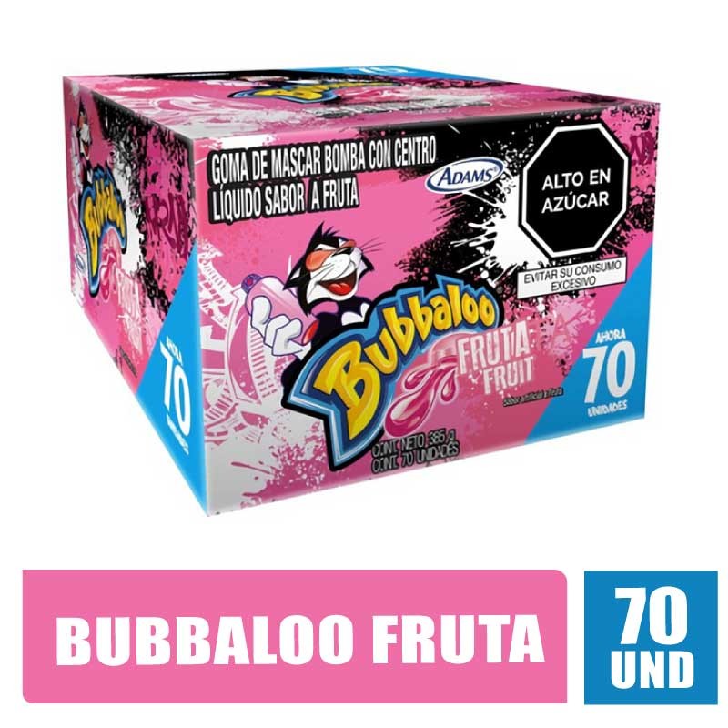 BUBBALOO CHICLE FRUTA X 70UND