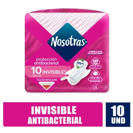 NOSOTRAS INVISIBLE ANTIBACTERIAL X 10UND