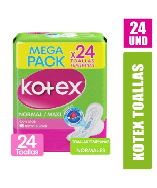 TOALLAS HIGIENICAS KOTEX NORMAL X 24UND