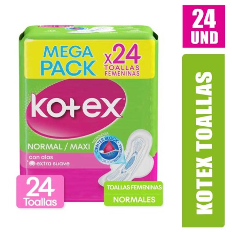 TOALLAS HIGIENICAS KOTEX NORMAL X 24UND