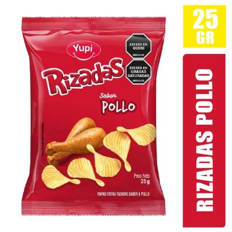 PASABOCAS RIZADAS POLLO X 25GR