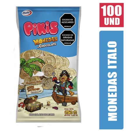 MONEDAS DE CHOCOLATE ITALO X 100UND
