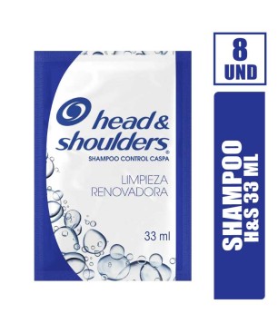 SHAMPOO H&S AZUL 33ML X 8UND