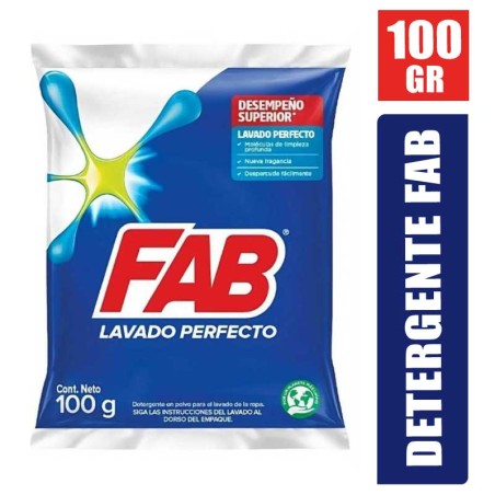 DETERGENTE EN POLVO FAB X 100GR
