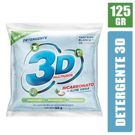 DETERGENTE 3D BICARBONATO ALOE VERA X 125GR