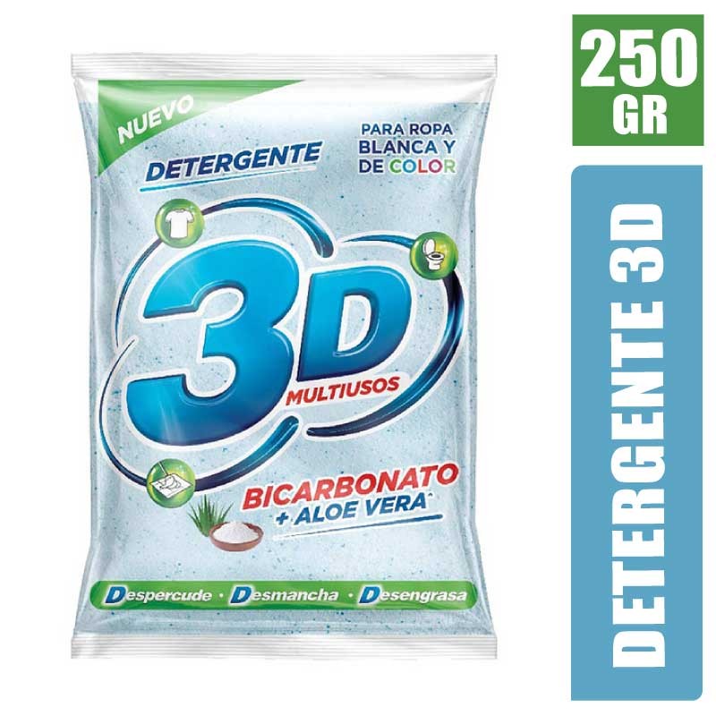 DETERGENTE 3D BICARBONATO ALOE VERA X 250GR