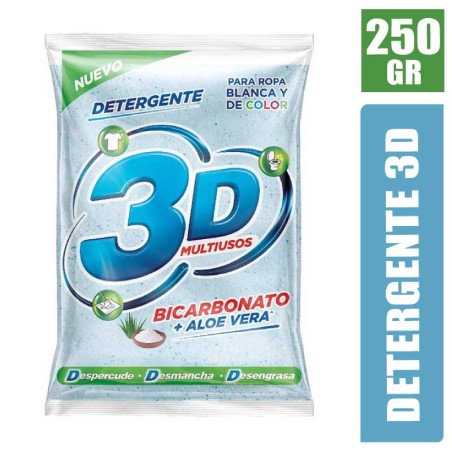 DETERGENTE 3D BICARBONATO ALOE VERA X 250GR
