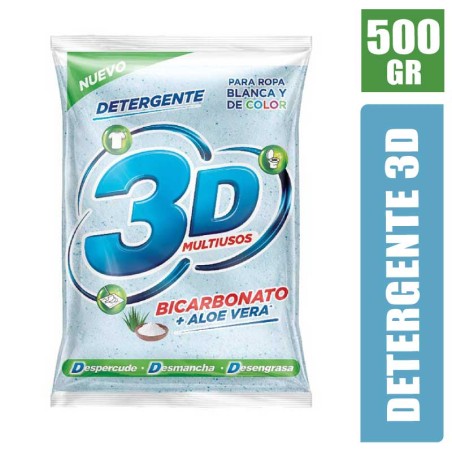 DETERGENTE 3D BICARBONATO ALOE VERA X 500GR