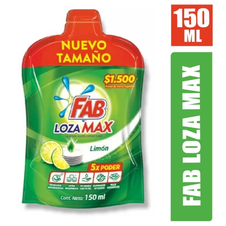 FAB LOZA MAX LIQUIDO X 150ML