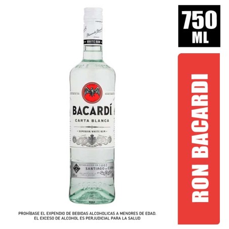 RON BACARDI CARTA BLANCA BOTELLA X 750ML