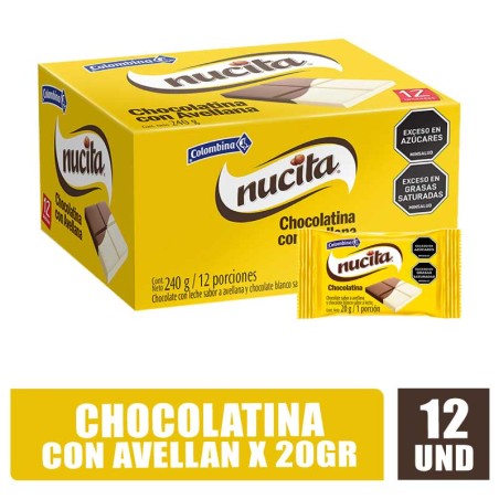 CHOCOLATINAS NUCITA 20 GR X 12UND