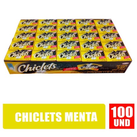 CHICLETS ADAMS PEQUEÑO MENTA X 100UND
