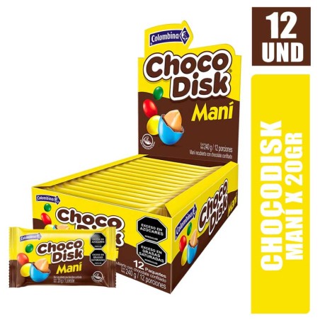 CHOCOLATE CHOCO DISK MANI 20GR X 12UND
