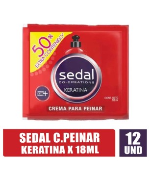 SEDAL CREMA PARA PEINAR KERATINA 18ML X 12UND