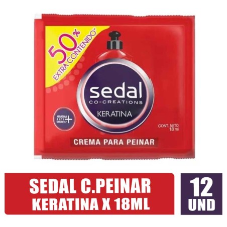 SEDAL CREMA PARA PEINAR KERATINA 18ML X 12UND