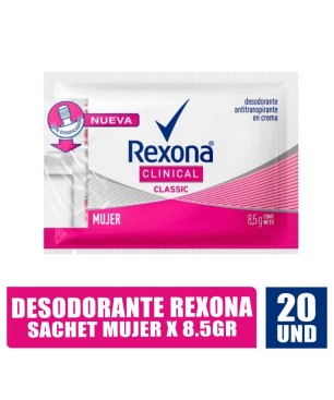 REXONA CLINICAL SACHET TAPA CLASSIC MUJER 8.5GR X 20UND