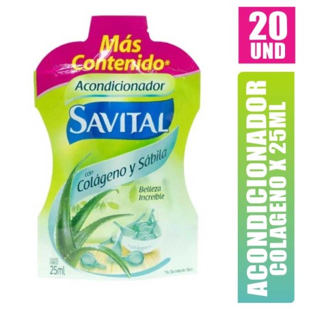 ACONDICIONADOR SAVITAL COLAGENO Y SABILA 25ML X 20UND