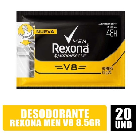DESODORANTE REXONA MEN V8 8.5GR X 20UND