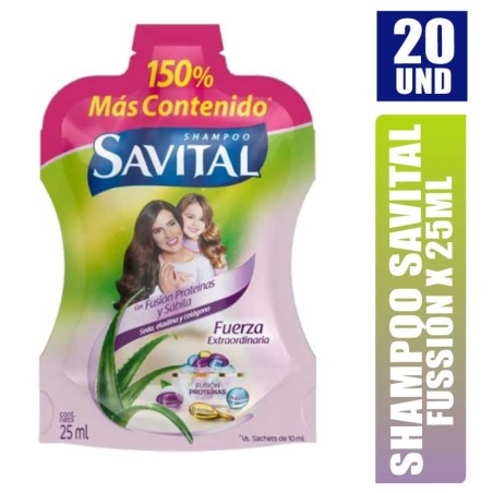 SHAMPOO SAVITAL COLAGENO FUSION PROTEINAS 25ML X 20UND