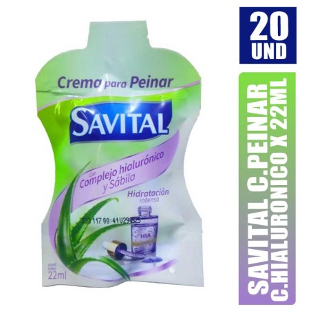 CREMA DE PEINAR SAVITAL COMPLEJO HIALURONICO 22ML X 20UND