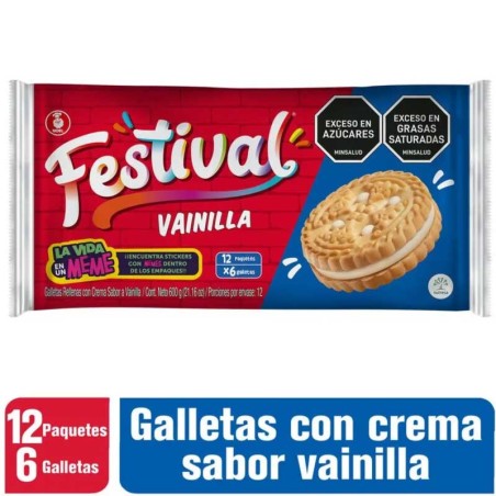 GALLETAS FESTIVAL LARGA VAINILLA X 12UND