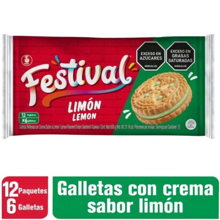 GALLETAS FESTIVAL LARGA LIMON X 12UND