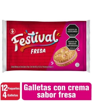 GALLETAS FESTIVAL PEQUEÑA FRESA X 12UND
