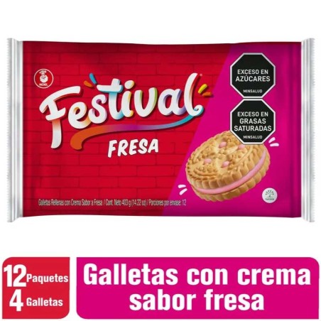 GALLETAS FESTIVAL PEQUEÑA FRESA X 12UND