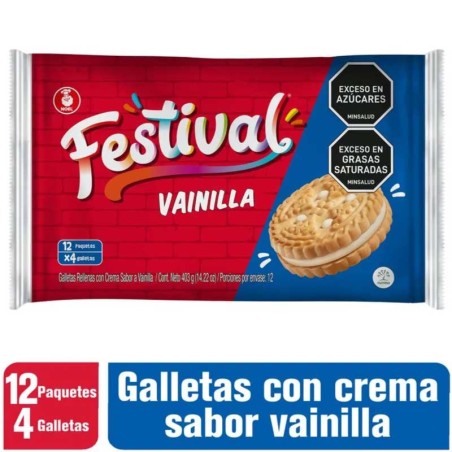 GALLETAS FESTIVAL PEQUEÑA VAINILLA X 12UND