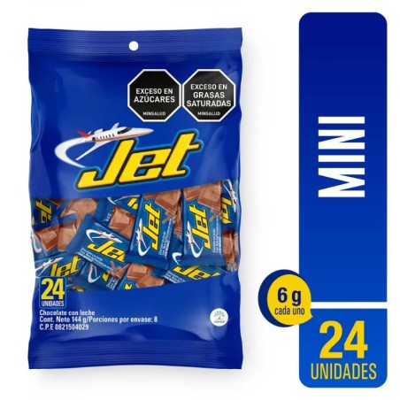 CHOCOLATINA MINI JET LECHE 6GR X 24UND