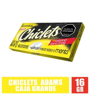 CHICLETS ADAMS GRANDE MENTA X 16GR