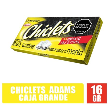 CHICLETS ADAMS GRANDE MENTA X 16GR