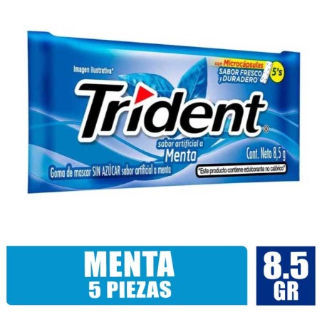 Trident Menta 5 Piezas X 8.5 gr | Distribuidora el Confite
