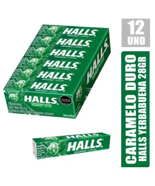 HALLS EN BARRA YERBA BUENA 28GR X 12UND