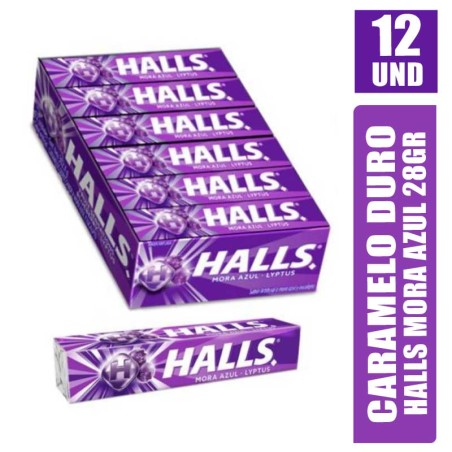 HALLS EN BARRA MORA AZUL 28GR X 12UND