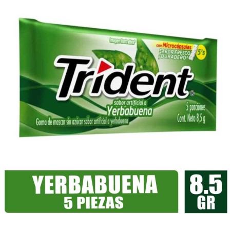 TRIDENT YERBABUENA 5 PIEZAS X 8.5GR