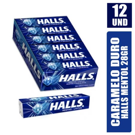 HALLS EN BARRA MENTOL 28GR X 12UND